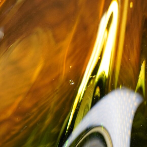 Bohemian Niagara Series Amber & Green Sommerso Chech Glass Bowl by Karel Zemek - Picture 15 of 15